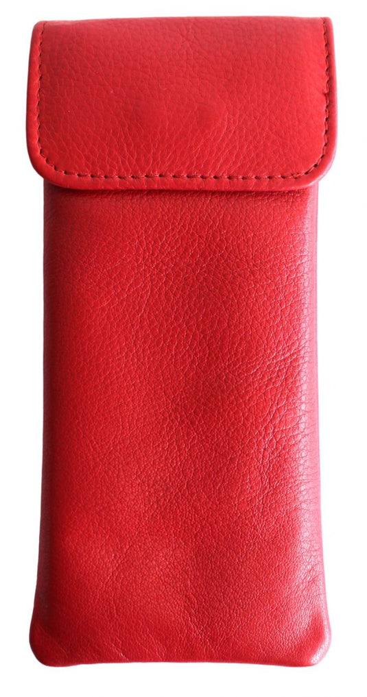 Glasses Case with Genuine Leather and Padding. Colours: Black, brown and red. Style: 11036 Hide & Chic