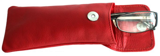 Glasses Case with Genuine Leather and Padding. Colours: Black, brown and red. Style: 11036 Hide & Chic