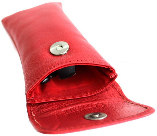 Glasses Case with Genuine Leather and Padding. Colours: Black, brown and red. Style: 11036 Hide & Chic