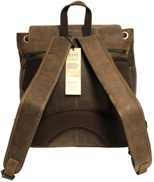 Quality Full Grain Leather Back Pack. Colours: Honey, Hunter or Brown. Style No: MR504102.