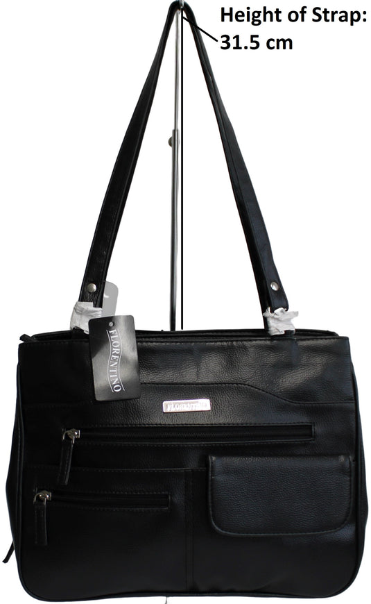Multi Compartment Handbag with Shoulder Straps. Style No: 4291.