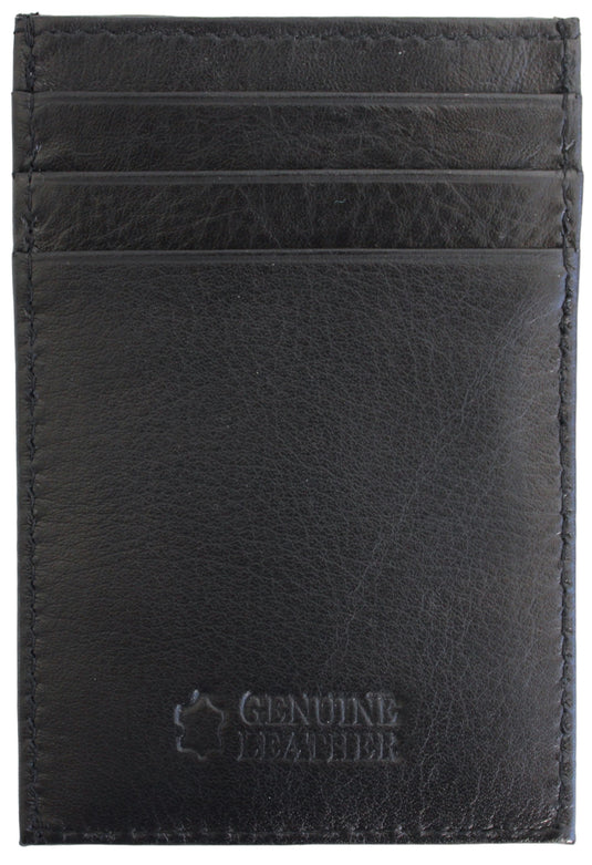 Quality Full Grain Cow Hide Leather Wallet / Card Holder. Black. Style No: 11015