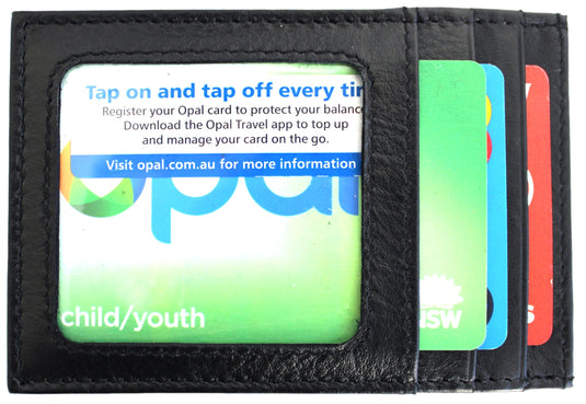 Quality Full Grain Cow Hide Leather Wallet / Card Holder. Black. Style No: 11015