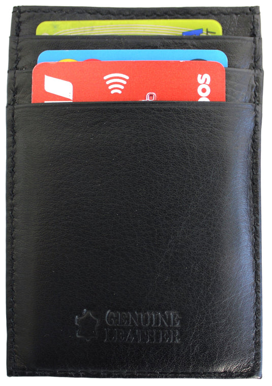 Quality Full Grain Cow Hide Leather Wallet / Card Holder. Black. Style No: 11015