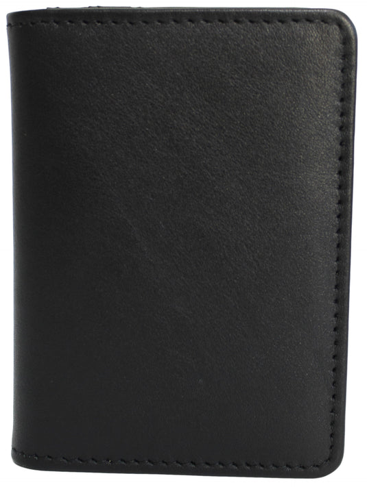 Quality Full Grain Cow Hide Leather Wallet / Card Holder. Black. Style No: 11014