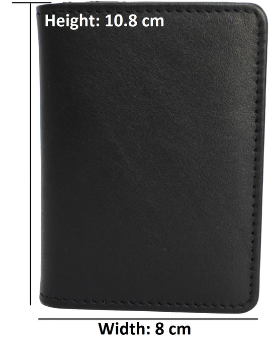 Quality Full Grain Cow Hide Leather Wallet / Card Holder. Black. Style No: 11014