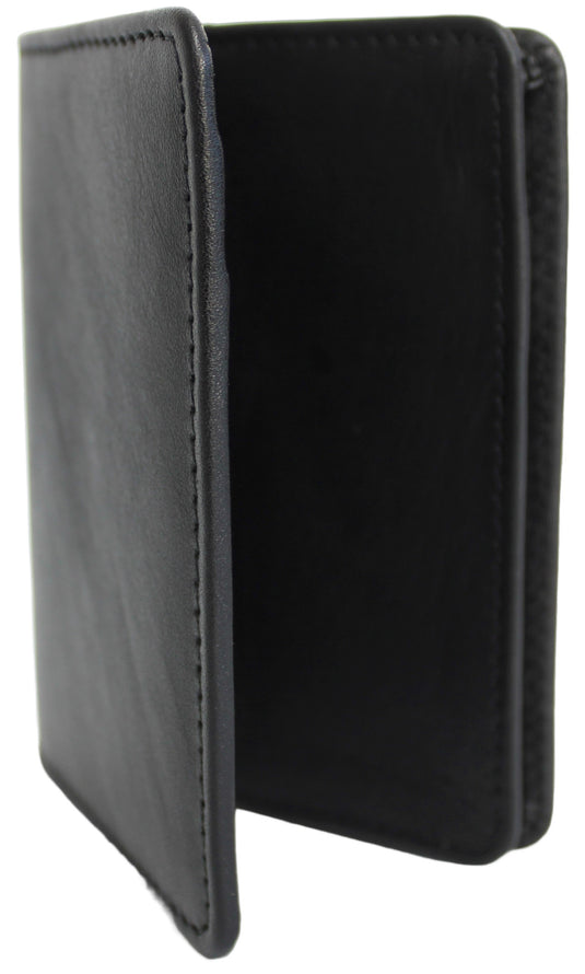 Quality Full Grain Cow Hide Leather Wallet / Card Holder. Black. Style No: 11014