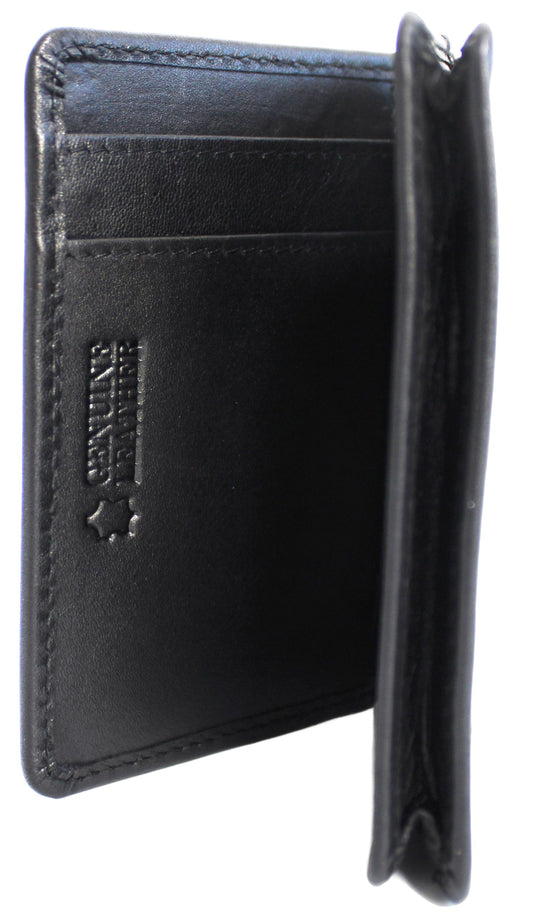 Quality Full Grain Cow Hide Leather Wallet / Card Holder. Black. Style No: 11014