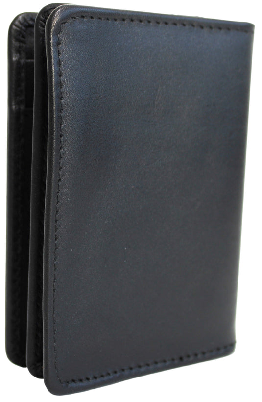 Quality Full Grain Cow Hide Leather Wallet / Card Holder. Black. Style No: 11014