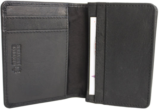 Quality Full Grain Cow Hide Leather Wallet / Card Holder. Black. Style No: 11014