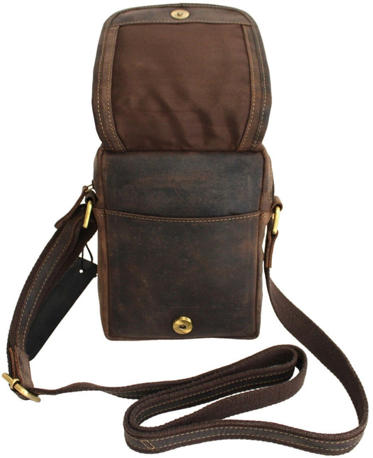Full Grain Brown Hunter Leather Shoulder/Crossbody Bag. Style No: 51017