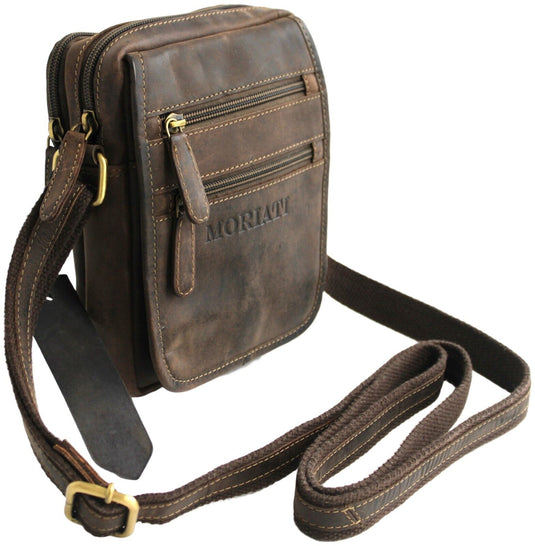 Full Grain Brown Hunter Leather Shoulder/Crossbody Bag. Style No: 51017