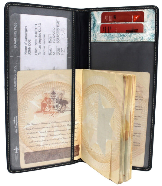 Quality Full Grain Genuine Leather Passport Holder / Travel Wallet.