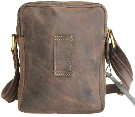 Full Grain Brown Hunter Leather Shoulder/Crossbody Bag. Style No: 51017