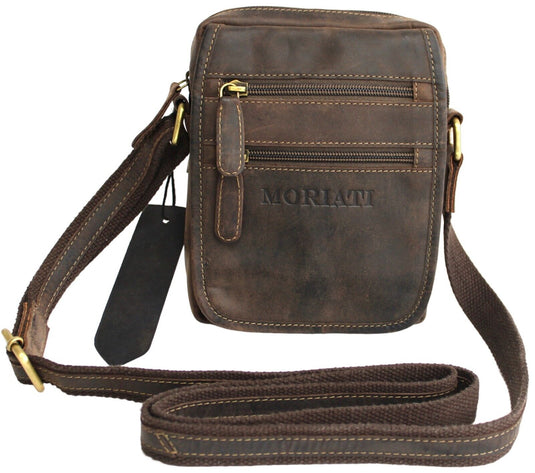 Full Grain Brown Hunter Leather Shoulder/Crossbody Bag. Style No: 51017