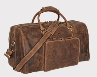 Naples L Vintage Brown Leather Travel Bag