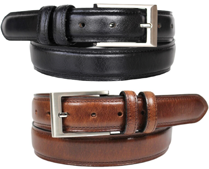 Hide & Chic Full Grain Leather Belt. Brown with Silver Nickle Buckle. Style No 43019 35 MM