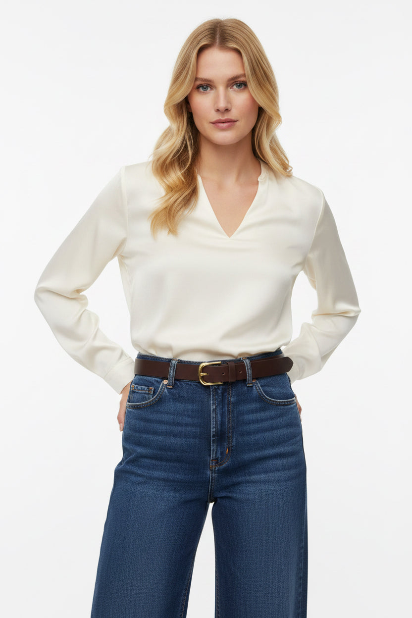 Quality Full Grain Genuine Leather Belt with Gold Buckle. Black, Brown or Tan. 41026. Hide & Chic