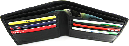RFID Genuine Leather Wallet. Colours: Black or Brown. Style No: 11043