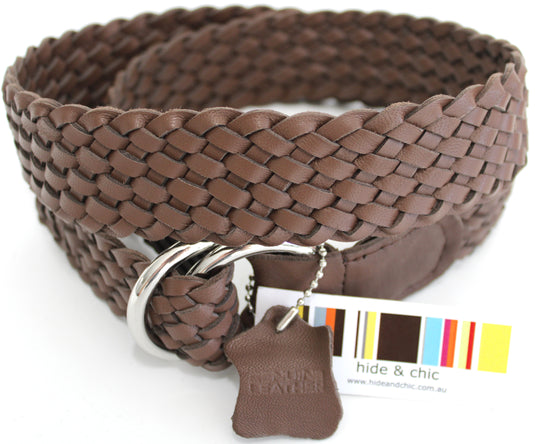Quality Full Grain Leather Plaited Belt. Style No: 41037