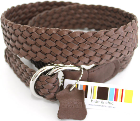Quality Full Grain Leather Plaited Belt. Style No: 41037