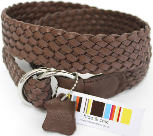 Quality Full Grain Leather Plaited Belt. Style No: 41037