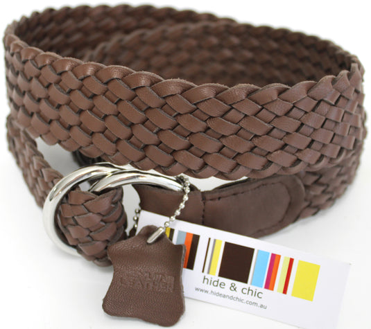Quality Full Grain Leather Plaited Belt. Style No: 41037