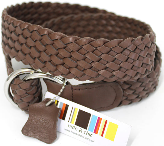 Quality Full Grain Leather Plaited Belt. Style No: 41037