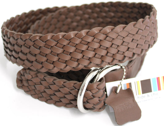 Quality Full Grain Leather Plaited Belt. Style No: 41037