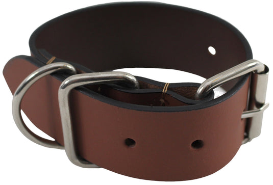 Quality Full Grain Leather Dog Collar. Width: 40mm. Colours: Black or Brown.