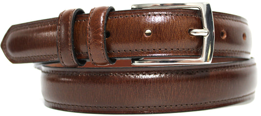 Hide & Chic Full Grain Stitched Leather Belt in Black & Brown. Style number 41009