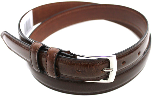 Hide & Chic Full Grain Stitched Leather Belt in Black & Brown. Style number 41009