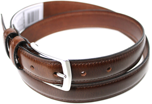 Hide & Chic Full Grain Stitched Leather Belt in Black & Brown. Style number 41009