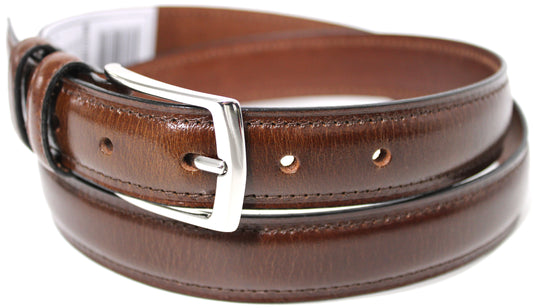 Hide & Chic Full Grain Stitched Leather Belt in Black & Brown. Style number 41009