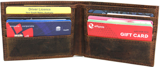 RFID Genuine Leather Wallet. Colours: Black or Brown. Style No: 11043