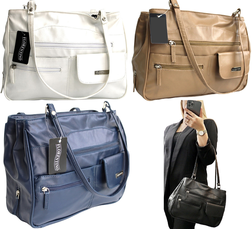 Multi Compartment Handbag with Shoulder Straps. Style No: 4291.