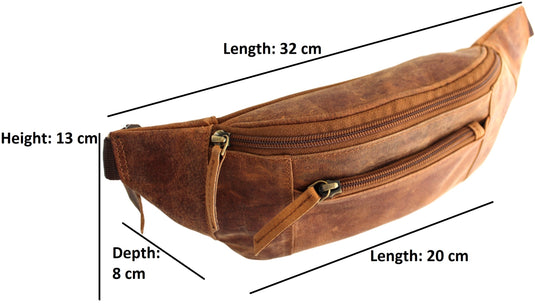 Quality Full Grain Hunter Leather Waist Bag. Style No: 72003.