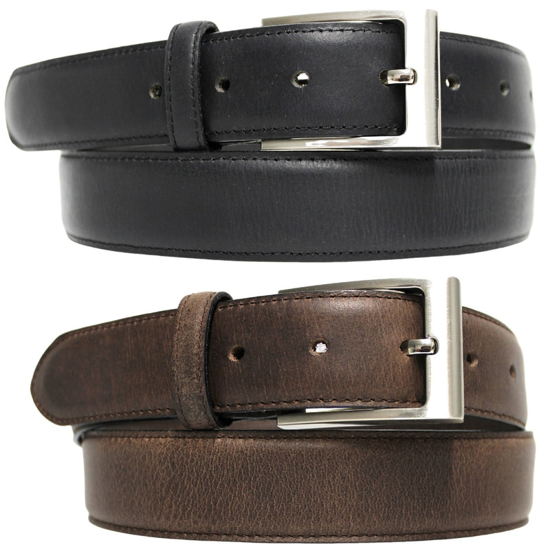 New Genuine Leather Quality Men’s Belt. Matte Finish : Black or Brown. Style No: 41023. hide & chic