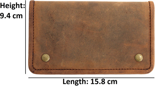 Quality Full Grain Vintage Leather Tobacco Pouch Style: 12035. BROWN. Compact Size.
