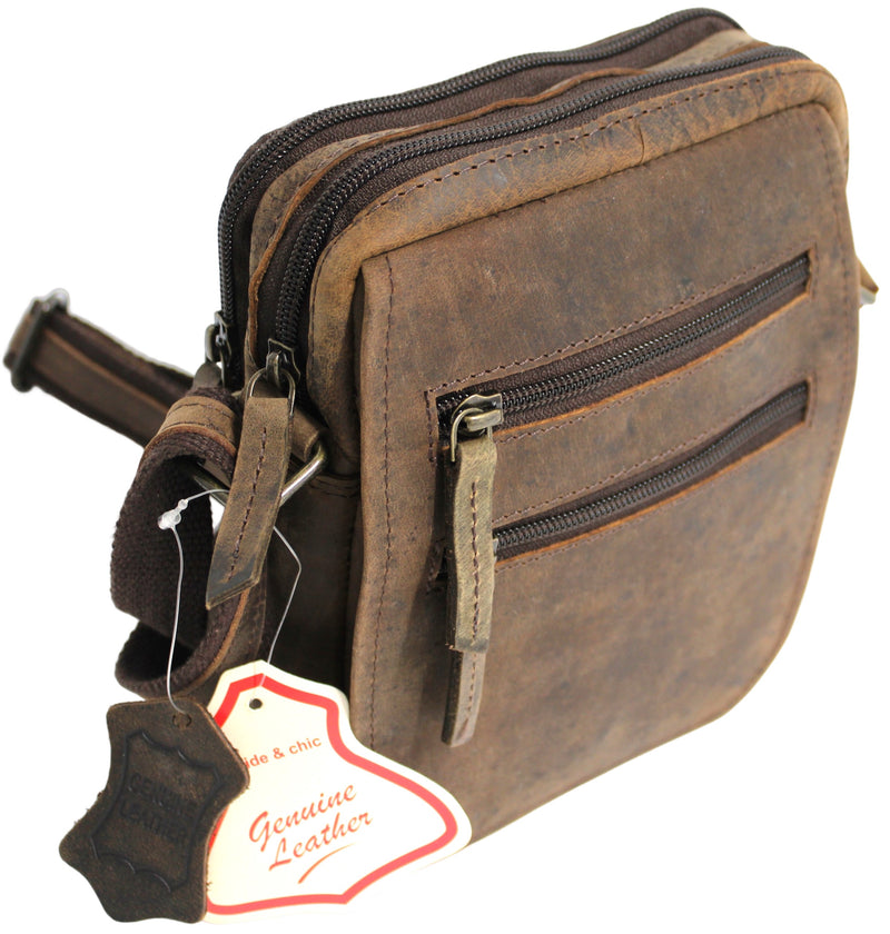 Full Grain Brown Hunter Leather Shoulder/Crossbody Bag. Style No: MR504701