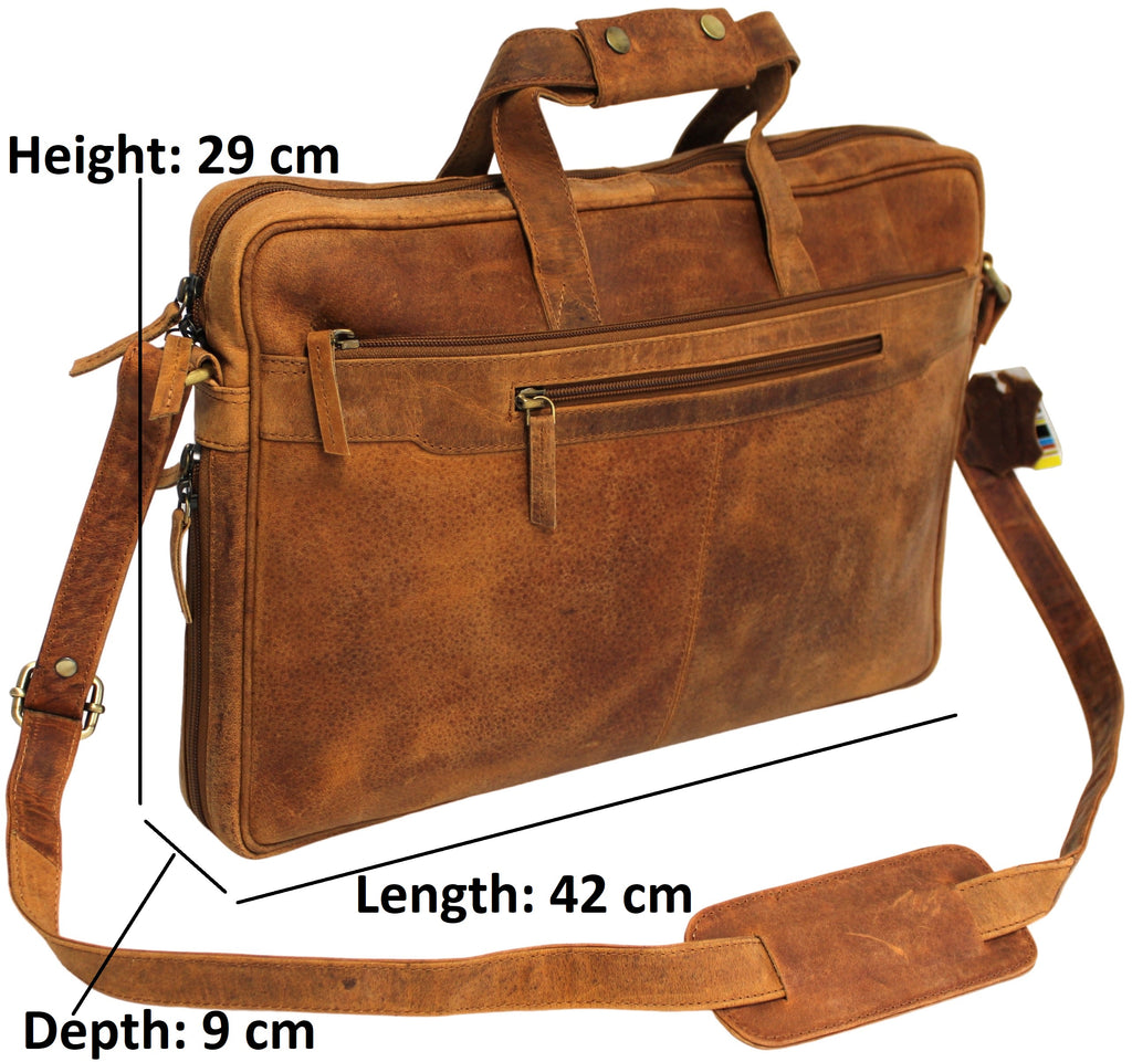 Quality Full Grain Leather Messenger bag with Adjustable Shoulder Strap. Style No: 61032 Hide & Chic