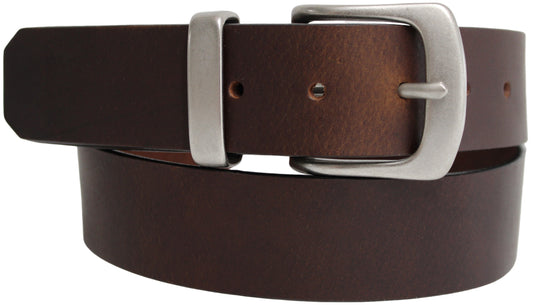 Solid Brass Buckle and Keeper. Quality Full Grain Genuine Leather Belt.