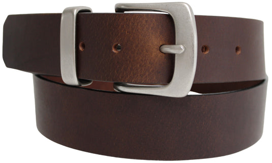 Solid Brass Buckle and Keeper. Quality Full Grain Genuine Leather Belt.