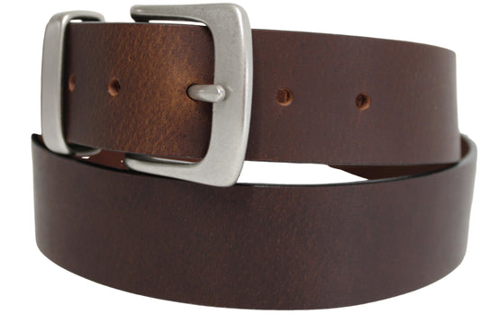 Solid Brass Buckle and Keeper. Quality Full Grain Genuine Leather Belt.