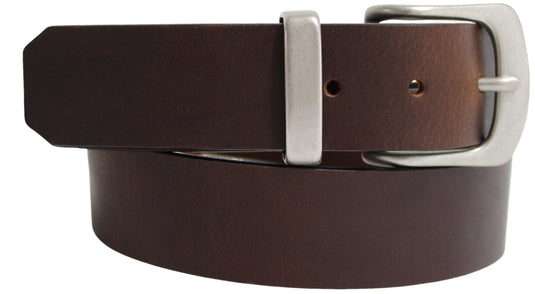 Solid Brass Buckle and Keeper. Quality Full Grain Genuine Leather Belt.