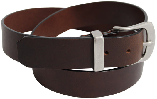 Solid Brass Buckle and Keeper. Quality Full Grain Genuine Leather Belt.