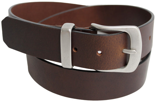 Solid Brass Buckle and Keeper. Quality Full Grain Genuine Leather Belt.
