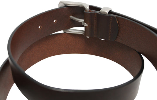 Solid Brass Buckle and Keeper. Quality Full Grain Genuine Leather Belt.