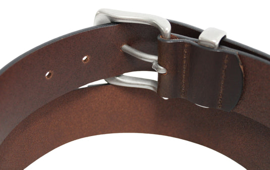 Solid Brass Buckle and Keeper. Quality Full Grain Genuine Leather Belt.