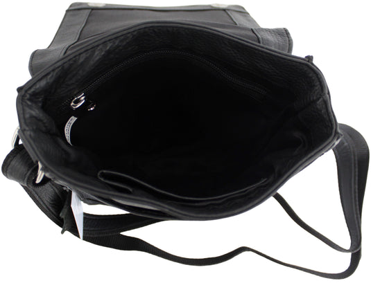 Quality Full Grain Hunter Leather Shoulder/Crossbody Bag. Style No: 51020.